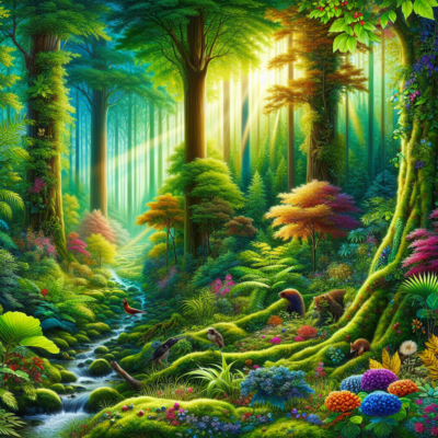 A lush forest representing the need for environmental conservation.